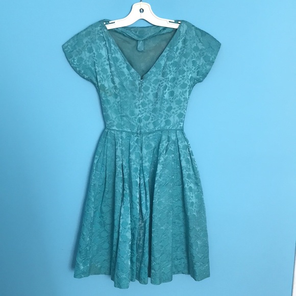 Vintage (60s) teal dress - Picture 4 of 8